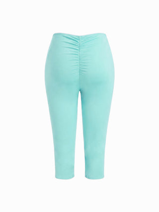 Low Rise High Stretch Split Knee Length Capri Leggings