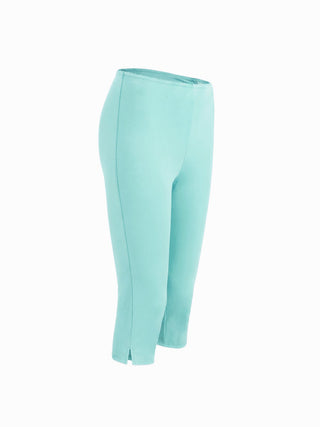 Low Rise High Stretch Split Knee Length Capri Leggings