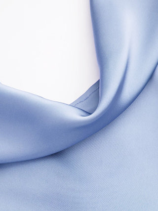Satin Cowl Neck Backless Metal Detail A-line Mini Dress