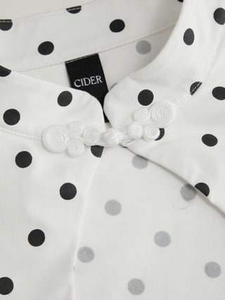 Mandarin Collar Short Sleeve Cut Out Top