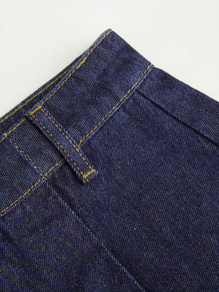 Denim Mid Rise Wide Leg Shorts