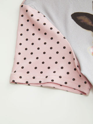 Bunny Graphic Polka Dot Short Sleeve Tee