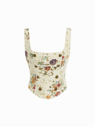 Garden Gambit Floral Jacquard Corset