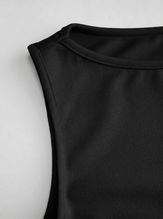 Boat Neck Pleated A-line Mini Dress