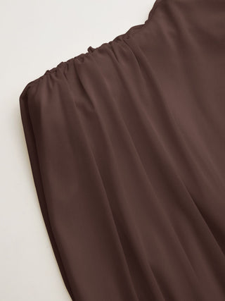 Ruched Mock Neck Draped Top