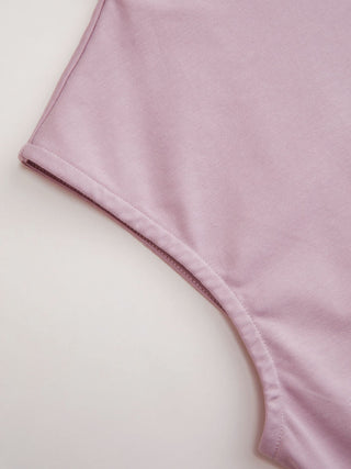 Cotton-blend Stand Collar Lace Panel Tank Top
