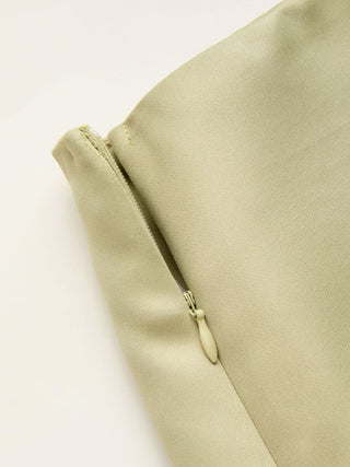 Satin Low Rise Tie Front Wrap A-line Mini Skort