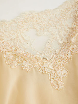 Chiffon Lace Trim Backless Ruffle Hem Mini Slip Dress
