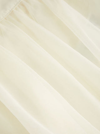 Mesh Mid Rise Ruffle Hem Layered Flared Midi Skirt