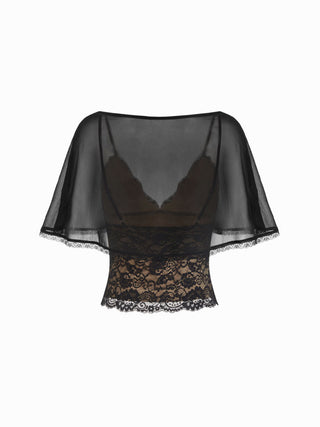 Chiffon Lace Poncho Two-Piece Top