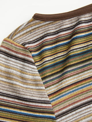 Striped Boat Neck Bell Sleeve Slim Tee