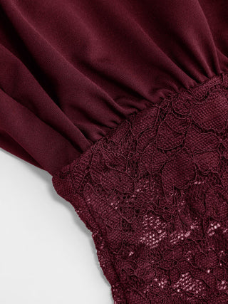 Asymmetrical Neck Floral Lace Ruched Top