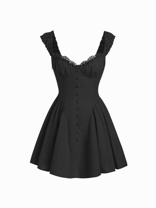 Linen-blend Sculptural Sweetheart Shirred Draped Flared Mini Dress