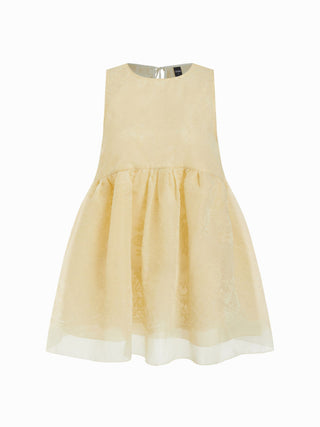 Jacquard Lace Ruched Oversized Babydoll Mini Dress