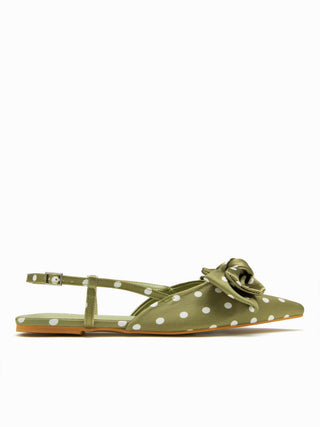POLKA DOT BOWKNOT SLINGBACK FLATS