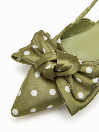 POLKA DOT BOWKNOT SLINGBACK FLATS