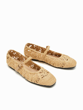 KNITTED MARY JANE FLATS