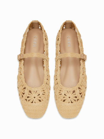 KNITTED MARY JANE FLATS