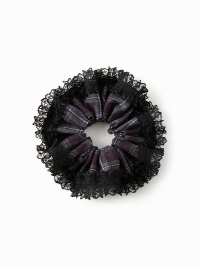PLAID LACE SCRUNCHIE
