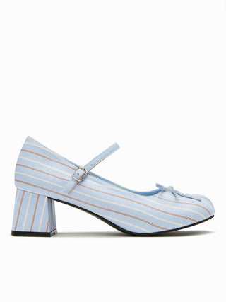 BOWKNOT CHUNKY HEELED MARY JANE SHOES