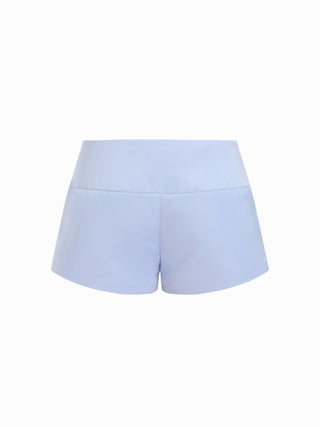 Satin Low Rise Button Micro Shorts