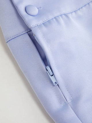 Satin Low Rise Button Micro Shorts