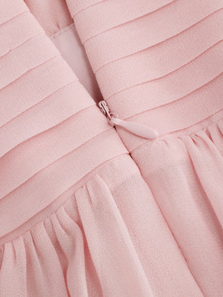 Chiffon Halter Neckline Backless A-Lined Maxi Dress