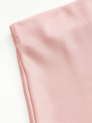 Satin High Rise Lace Panel Maxi Skirt