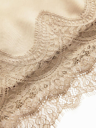 Satin High Rise Lace Panel Maxi Skirt