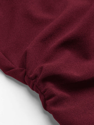 Square Neck Solid Bowknot Mini Dress