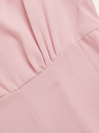 Chiffon Scoop Neck Ruffle Sleeve Pleated A-line Mini Dress