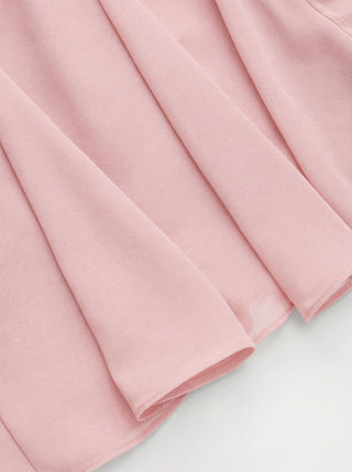 Chiffon Scoop Neck Ruffle Sleeve Pleated A-line Mini Dress