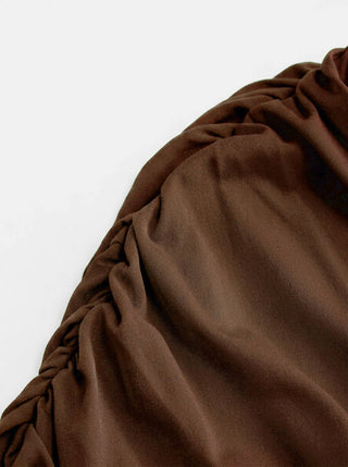 Draped Ruched Round Neckline Sleeveless Top
