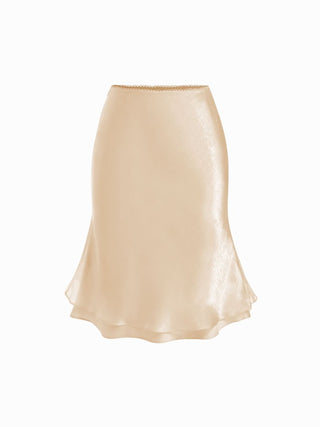 Satin Low Rise Mermaid Midi Skirt