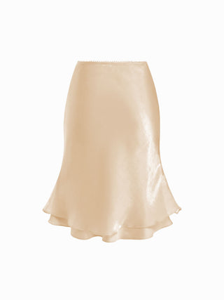 Satin Low Rise Mermaid Midi Skirt