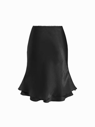Satin Low Rise Mermaid Midi Skirt