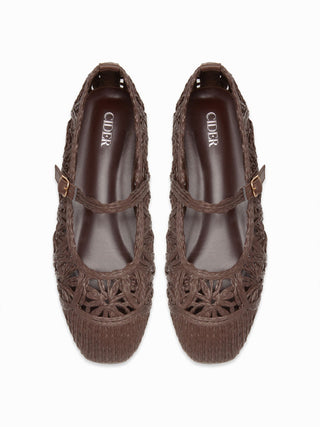 KNITTED MARY JANE FLATS