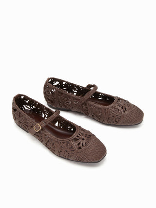 KNITTED MARY JANE FLATS