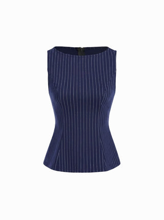 Stripe Boat Neck Tank Top