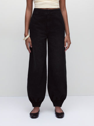 Denim Mid Rise Washed Jogger Jeans