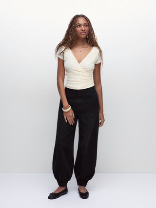 Denim Mid Rise Washed Jogger Jeans