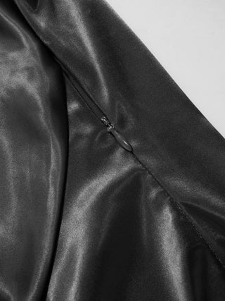 Satin Asymmetrical Neck Backless Maxi Dress