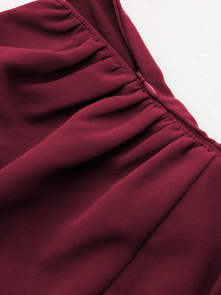 Asymmetrical Neck Metal Detail Cut Out Ruched Mini Dress