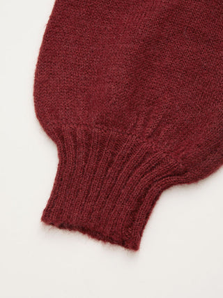 Knit V-neck Ruffled Peplum Hem Long Sleeve Sweater