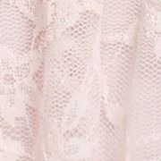 Lace Boat Neck Shirred Short Sleeve Ruffle Hem Top