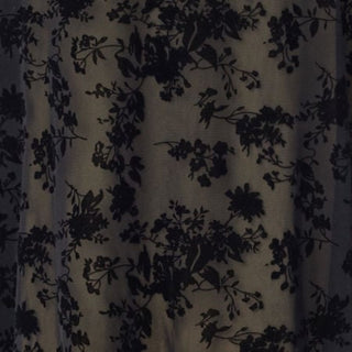 Mesh Mid Rise Floral Hanky Hem A-Line Midi Skirt