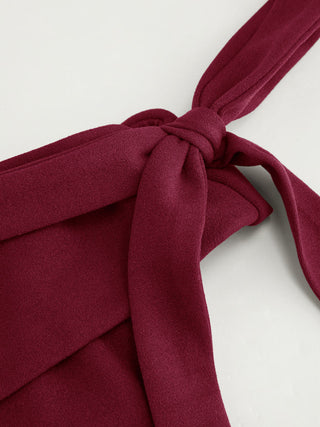 Jersey Off-shoulder Short Sleeve Bowknot Mini Dress