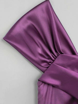 Satin Sculptural Ruched Off-shoulder Mermaid Maxi Dress