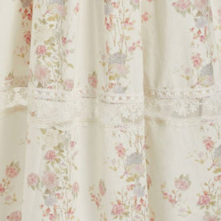 Cotton-blend Floral Sweetheart Lace Trim Milkmaid Mixi Dress