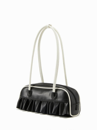 RUFFLE TRIM SHOULDER BAG